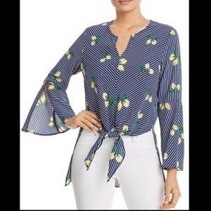 🍋SINGLE THREAD🍋STRIPED LEMON FRONT TIE SHIRT🍋